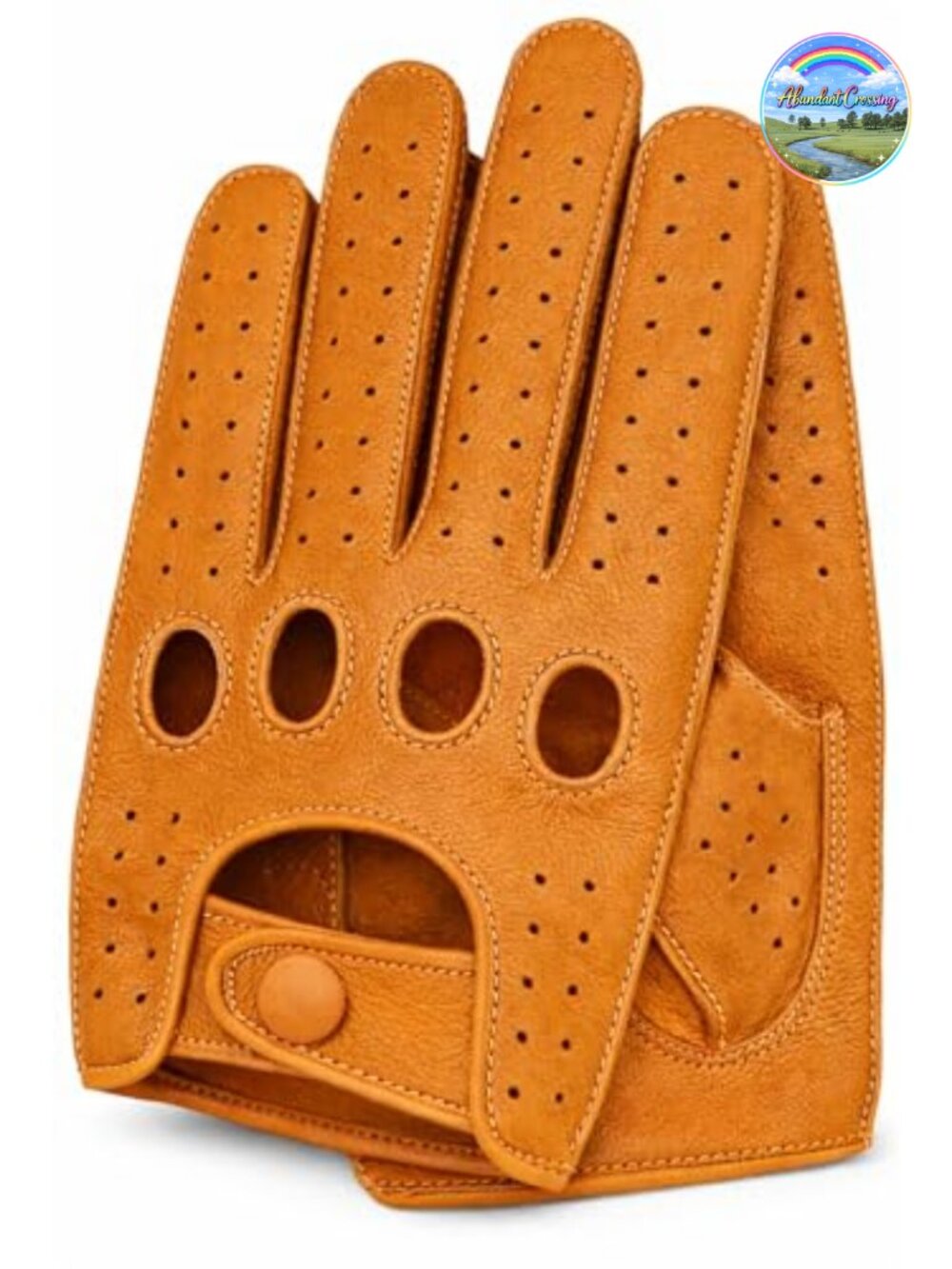 Genuine Cowhide Leather Driving & Motorcycle Gloves – Full-Finger Perforated